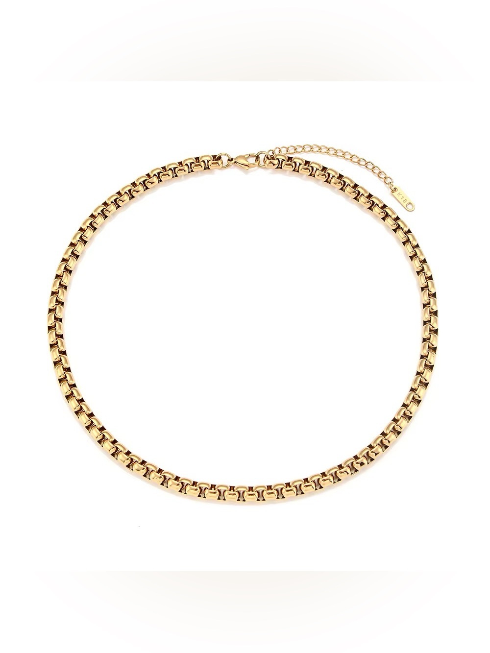 Gold Box Chain Necklace